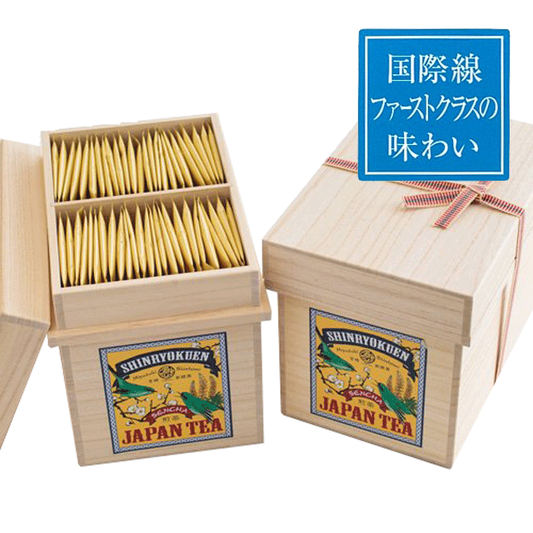 桐箱入り「空飛ぶお茶」煎茶ティーバッグ(個包装100p入り)茶箱