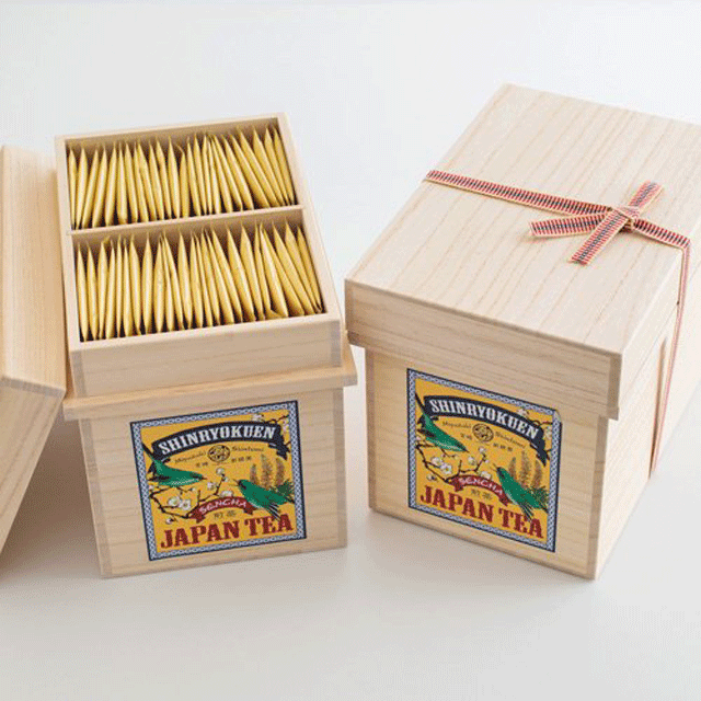 桐箱入り「空飛ぶお茶」煎茶ティーバッグ(個包装100p入り)茶箱