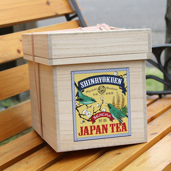 桐箱入り「空飛ぶお茶」煎茶ティーバッグ(個包装100p入り)茶箱