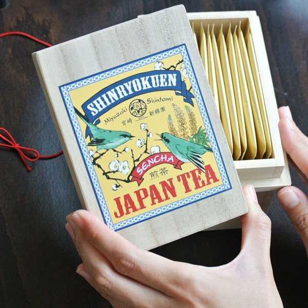 ミニ茶箱「空飛ぶお茶」煎茶ティーバッグ(個包装15p入)