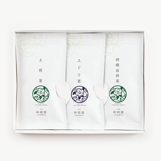 【SGS25】上煎茶100g 上ぐり茶100g 特撰白折茶100g