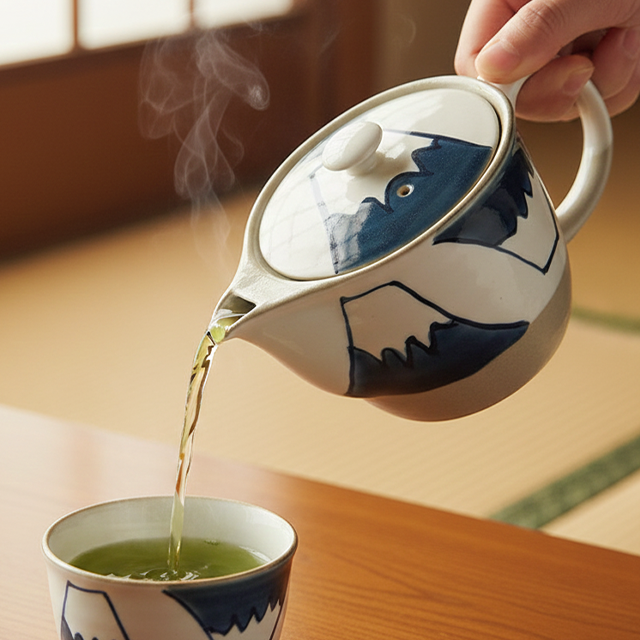 色釉富士 ポット（波佐見焼急須）