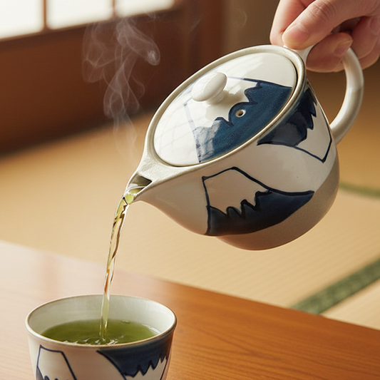 色釉富士 ポット（波佐見焼急須）